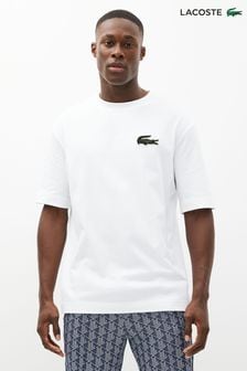 Lacoste Large Cotton Croc Effect Logo Heavy 100% Cotton T-Shirt (D92362) | $120