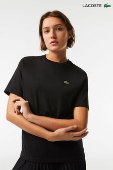 Lacoste Womens Premium Cotton Black T-Shirt (D92379) | OMR28