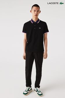 Черный - рубашка поло с контрастным воротником Lacoste (D92400) | €144
