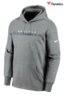 Nike Grey NFL Fanatics Seattle Seahawks Prime Wordmark Therma Pullover Hoodie (D92533) | kr844