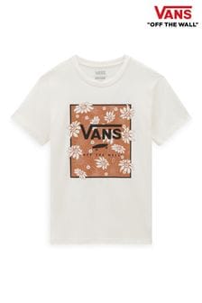 Бежевая женская футболка с тропическим принтом и цветочным принтом Vans (D92554) | €40