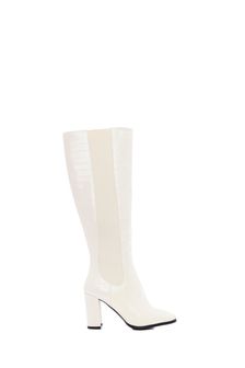 Hautfarben - Moda In Pelle Sammantha Kniehohe Stiefel mit elastischem Panel und Blockabsatz (D93078) | 83 €