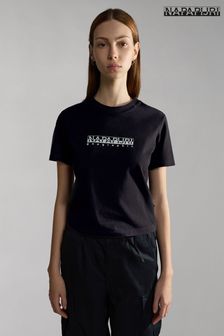 Schwarz - Napapijri Box Kurzarm-T-Shirt (D93120) | 23 €