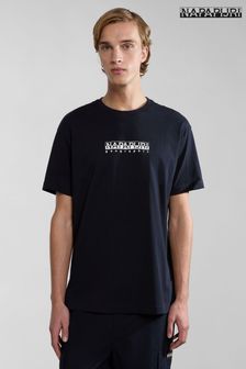 Napapijri Box Logo Black Short Sleeve T-Shirt (D93126) | $51