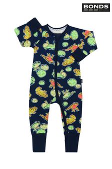 Pijama întreagă cu fermoar și bleumarin Albastru bonds Imprimeuri bleumarin Albastru broască (D93267) | 147 LEI