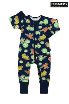 Bonds Navy Blue Frog Print Zip Sleepsuit (D93267) | €13