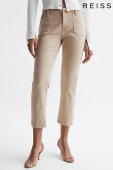 Reiss Vintage Warm Sand Mayslie Paige High Rise Straight Leg Jeans (D93469) | kr4 670