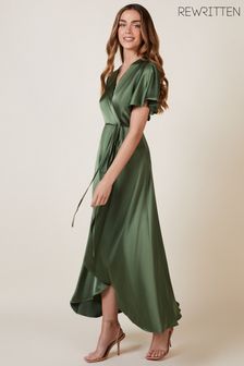 Zieleń oliwkowa - Sukienka Rewritten Florence w kaskadowy wzór z kolekcji dla druhen (D93640) | 885 zł