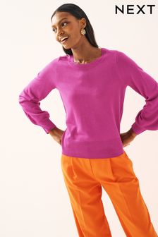 Fuchsia-Pink - Pullover mit Rundhalsausschnitt (D93678) | 16 €