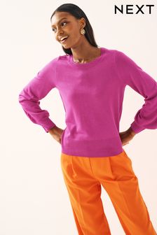 Fuchsia Pink Crew Neck Jumper (D93678) | €9