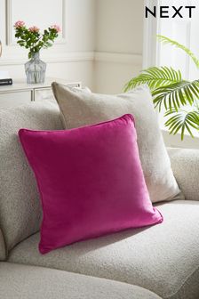Fushsia Pink Matte Velvet Square Cushion (D93822) | €6.50