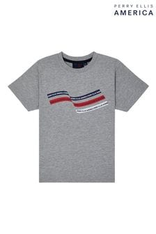 Siva majica s kratkimi rokavi in logom Perry Ellis America (D93872) | €8 - €9