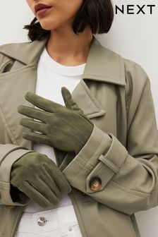 Зеленый - Замшевые перчатки (D94323) | €11