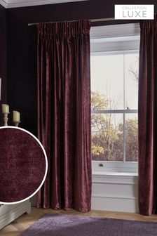 Plum Purple Collection Luxe Heavyweight Lined Plush Velvet Pencil Pleat Curtains (D94434) | NT$3,970 - NT$10,320