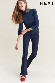 Rinse-Waschung, Blau - Bootcut-Jeans aus superweichem Material (D94454) | 42 €