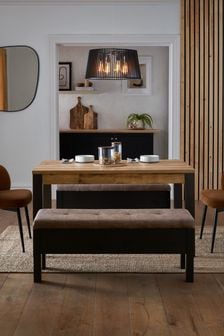 Dark Natural Bronx Dining Table and Storage Bench Set (D94825) | €925