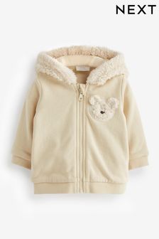 Kremna barva Medved - Udobna jakna iz džersija za dojenčke (0 mesecev–2 let) (D95012) | €15 - €17
