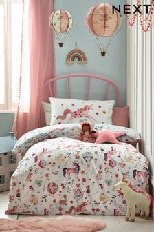 Multi Unicorn Print 100% Brushed Cotton Duvet Cover and Pillowcase Set (D95128) | TRY 621 - TRY 920