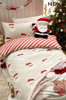 Scandi Santa Christmas Print Duvet Cover and Pillowcase Set (D95138) | kr148 - kr241
