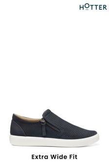 Hotter Blue Daisy Slip On/Zip X Wide Shoes (D95428) | €101