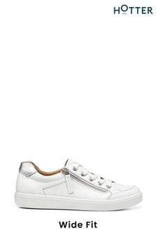 Hotter Chase II Lace-Up/Zip X Wide White Shoes (D95430) | €135