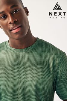 Khaki Green Printed Training T-Shirt (D95514) | AED92