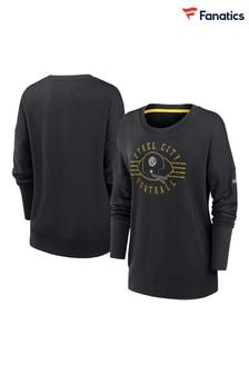 Nike Black NFL Fanatics Womens Pittsburgh Steelers Historic Dri Fit Drop Shoulder Crew Sweatshirt Womens (D95581) | €69