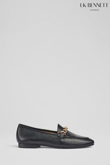 LK Bennett Adalynn Black Leather Snaffle Loafers (D95791) | SGD 501
