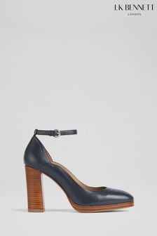LK Bennett Blue Raelynn Leather Platform Mary Janes Shoes (D95811) | BGN 918