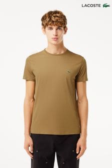 بني - Lacoste Luxury Pima Cotton T-shirt (D96063) | 305 د.إ