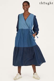 Thought Kay Chambray-Kleid aus Bio-Baumwollmischung, Blau (D96085) | 74 €