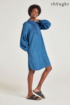 Thought Ullima Chambray-Kleid aus Bio-Baumwolle, Blau (D96086) | 69 €
