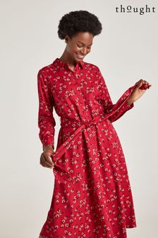 Różowa sukienka koszulowa Eloise Tencel™ marki Thought (D96090) | 284 zł