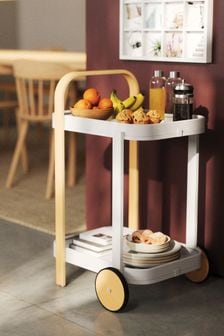 Umbra White Bellwood Bar & Serving Cart