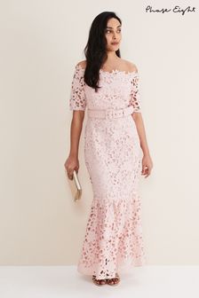 Phase Eight Pink Petite Tallula Lace Bardot Maxi Dress (D96180) | €154