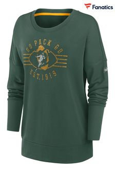 Nike NFL Fanatics Damen Bay Packers Historic Dri-fit Sweatshirt mit Rundhalsausschnitt und überschnittenen Schultern (D96324) | 86 €