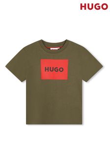 Tricou cu logo HUGO Verde (D97250) | 203 LEI - 257 LEI
