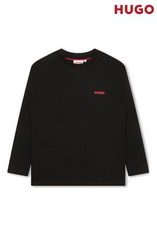 HUGO Black Long Sleeve Logo T-Shirt (D97260) | ₪ 158 - ₪ 200