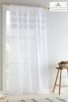 Pineapple Elephant White Izmir Tassel Slot Top Voile Curtain Panel (D97387) | KRW26,300 - KRW34,500