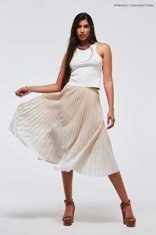 French Connection Natural Ombre Sunburst Pleat Midi Skirt (D97436) | $139