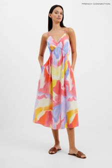 French Connection Pink Sadora Faron Drape Sun Dress (D97446) | 57 €