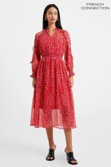 French Connection Billi Hallie Kleid aus recycelten Materialien, Rot (D97460) | 72 €