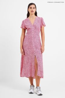 Розовое платье с V-образным вырезом French Connection Bernice Delphine (D97471) | €54