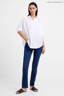 French Connection Appelona Anglaise White Popover Blouse (D97491) | €38