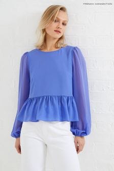 French Connection Blue Crepe Light Georgette Peplum Top (D97495) | 30 €