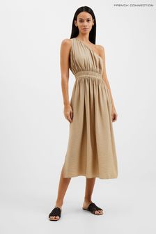French Connection Natural Faron Midi One Shoulder Dress (D97504) | 65 €