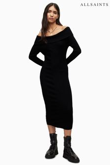 AllSaints Black Livia Dress (D97689) | kr2,583
