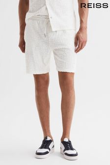 Reiss White Brooklyn Terry Towelling Drawstring Shorts (D97841) | TRY 1.569
