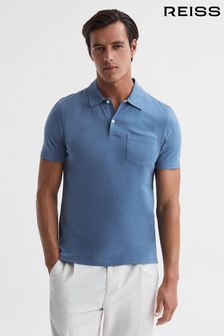 Dunkles Airforce-Blau - Reiss Nammos Polo-Shirt aus Baumwolle in Slim Fit (D97852) | 106 €