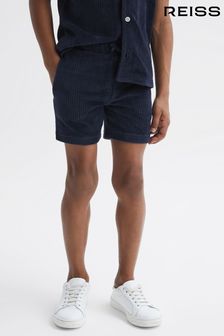 Azul marino - Pantalones cortos con cordón de chenilla de canalé Tortuga de Reiss (D97875) | 46 €